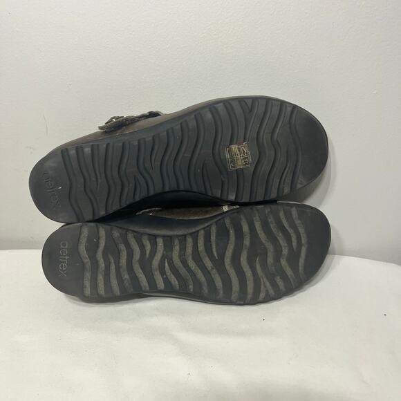 Aetrex Shoes Mary Janes Brown Gray Leather Braided Strap Comfort Casual 10.5/42 - Picture 8 of 8